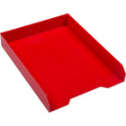 JAM Paper Stackable Paper Organizer Tray - Red-Front-Load Desk Top Letter Tray | Colour: Red