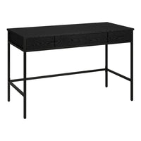 Hudson&Canal Nolan 48" Writing Desk - Black-A mid-century modern design for your home office, dorm room, or study