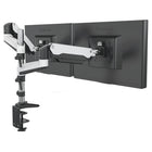 ShoppingAll Fully Adjustable Pneumatic Dual Gas Spring Monitor Desk Clamp Mount - White-Hold two 15"-32" monitors, each arm holds up to 17.6lb/8kg monitor with 75mm x75mm or 100mm x 100mm VESA mounting holes