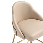 Manhattan Comfort Gracie 22" Modern Leatherette Upholstered Counter Stool - Tan and Gold-Features High Density Foam Filled For Comfort and Durability. 