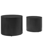 Modway Amani Round Nesting Coffee Tables - Black - Set of 2-Set of 2 Stackable Coffee Tables