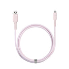 Basic Tech 6 foot Type-C Braided Cable - Pink-Includes organization strap