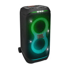 JBL PartyBox Stage 320 - Portable Party Speaker with telescopic handle and sturdy wheels-Rock out with powerful JBL Pro Sound from two 6.5” woofers that deliver clean, precise, deep bass even at top volume and a pair of 25mm dome tweeters that produce crystal clear highs. Indoors or out, you can fill a space the size of a tennis court with music.