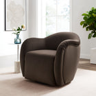 Modway Compose Performance Velvet Swivel Armchair - Chocolate Brown-360° Rotation