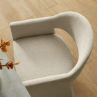 Modway Talia 37" Upholstered Fabric Counter Stool - Linen-Wide Angular Armrests