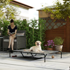 PawHut Elevated Outdoor Dog Bed - 59.8" L x 37" W - Grey-Suitable for large dogs body weight of 149 lbs. (67.5 kg) and a length of no more than 48" (122 cm) 