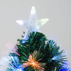 HOMCOM 4' Pre-Lit Artificial Christmas Tree with Top Star and Optic Fiber - Green-Net Weight: 6.6lbs 