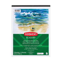 Derwent Academy Textured Surface Watercolour Pad - 9" W x 12" H-Watercolour Pad