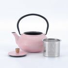 Minimal Enamelled Cast Iron Teapot - Dot Pink - 0.6 L-Perfect for brew the team and boil water with it