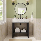 Modway Gridiron 30" Bathroom Vanity - White/Black-8" Centerset Faucet Holes