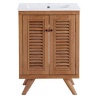 Modway Birdie 24" Bathroom Vanity - Natural/White-Non-Marking Foot Caps