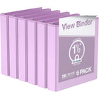 Davis Group Economy 1.5" 3-Ring View Binders - Lavender - 6 Pack-Durable 3-Ring View Binder