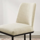 Modway Amplify Sled Base Upholstered Fabric Dining Side Chair - Black/Beige-Assembly Required