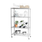 Seville Classics 4-Tier Shelving - 56.5" H x 36" W x 14" D - Silver Steel-136kg (300 lb) capacity per shelf on leveling feet (not included) evenly distributed