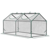 Outsunny 47" x 23.6" x 23.6" Portable Mini Tunnel Greenhouse with 2 Windows- Greenhouse with high quality steel tube structure   
 
