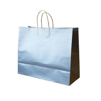Wamaco Colour Kraft Shopper Bags - 16" x 6" x 13" - Silver - 100 Pack-Kraft colour shoppers