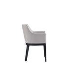 Manhattan Comfort Gansevoort 22.5" Modern Faux Leather Upholstered Dining Armchair - Light Grey-Seat Height: 19.5
