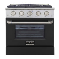 Kucht 30" KNG Series Pro Style Propane Gas Range - Stainless Steel/Black-Cook and bake like a pro with the extra-large convection oven that offers 4.2 cu. ft. of capacity, a 5-rack configuration, and an extra-large viewing window