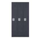 Ceha RH Series 1-Tier Locker with Louver Vents and Recessed handle - Bank of 3 - Graphite Grey-Built to withstand heavy daily use