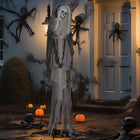 Outsunny 6' Animated Prop Skeleton Witch Halloween Decoration-Activated by touch, loud sounds, or the press of a button for instant scares 