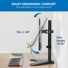 Mount-It! MI-1757 Full Motion Monitor Stand-Weight Capacity: 17.6 lbs