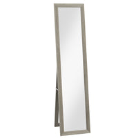 HOMCOM Full Length Mirror - 14.6" W x 61.8" H - Grey-Full-sized mirror to show your whole look 