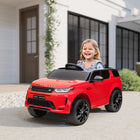 Qaba 12V Land Rover Licensed Kids Electric RC Car - Red-Headlights, rear lights, horn, and music boost entertainment value 