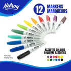 Hilroy Permanent Markers - Low Odour Ink - Fine Point - Assorted Colours - 12 Set-High quality:Features long-lasting, vivid ink that is quick-drying, waterproof, smear-proof, and fade-resistant. The durable tip maintains its shape and resists wear, ensuring consistent performance over time