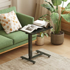 HOMCOM 25.6" Pneumatic Standing Desk Adjustable Height - Black-Four wheels with brakes ensure easy mobility and stationary stability