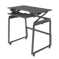 Rocelco 40" Deluxe Adjustable Height Desk Riser and Floor Stand Bundle - Black-STANDING DESK BUNDLE: Includes the 40" Standing Desk Converter  (DADR-40) and Deluxe Mobile Floor Stand (DADRB-FSM) to convert desk riser into a full rolling sit to stand desk