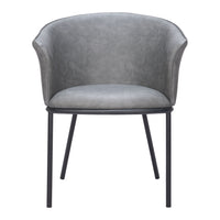 Zuo Garston Dining Chair - Grey-Plush and durable faux leather fabric