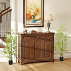 HOMCOM 4' Artificial Bamboo Tree for Indoor Home Decor - Green - 2 Pack-Solid nursery pots provide the stable bases 