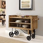Modway Prevail Dining Stand - Brown-Clear Lacquered Pine Wood