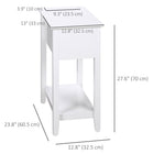 HOMCOM Flip Top End Table - White-Colour: White