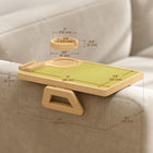 HOMCOM Couch Arm Tray with 360° Rotating Phone Holder - Natural Wood-Crafted from natural bamboo, ensuring durability and a luxurious feel