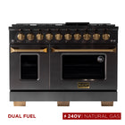Kucht 48" KED Series Pro Style Dual Fuel Range - Gemstone-Professional class range features 2-20000 BTU dual burners with simmer, 2-12000 BTU burners, 2-9000 BTU burners and 2-6000 BTU burners