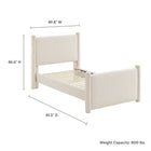 Modway Rael Performance Velvet Twin Platform Bed - Alabaster-8