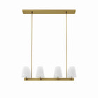Modway Enthrall 8-Light Chandelier - White/Satin Brass-Modern 8-Light Chandelier