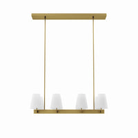 Modway Enthrall 8-Light Chandelier - White/Satin Brass-Modern 8-Light Chandelier