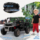 Aosom 12V Kids 2-Seater Ride-On UTV - Black-Manual control or 2.4GHz remote control gives kids a speed at 3.7 mph (6 km/h) 