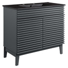 Modway Render 36" Bathroom Vanity - Grey/Black-Mid-Century Modern Vanity