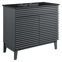 Modway Render 36" Bathroom Vanity - Grey/Black-Mid-Century Modern Vanity