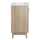 Modway Miles 24" Bathroom Vanity - White/Oak-Non-Marking Foot Caps