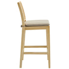 Modway Ovard Wood and Rattan Counter Stool - Natural-Fabric Upholstery