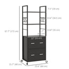 Vinsetto Vertical Filing Cabinet with Wheels - Black-Top drawer with a lock and two keys to keep your paperwork safe