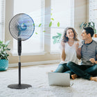 HOMCOM 54" H Pedestal Fan with Remote Control for Bedroom - Black-Features 3 modes (Normal, Natural, Sleep), and 3 speeds (High, Medium, Low) 