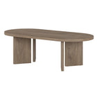 Hudson&Canal Alma 48"W Oval Coffee Table - Antiqued Grey Oak-Tabletop features a weight capacity of 60 lbs