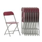 Flash Furniture HERCULES Series Premium Red Plastic Folding Chair - 10 Pack-650 lb. Weight Capacity