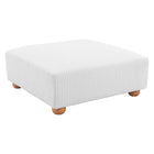 Zuo Tayte Ottoman - White-Velveteen strips corduroy fabric