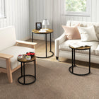 HOMCOM Nesting Tables- Rustic Brown - Set of 3-The set of 3 side tables can be used separately or together as stackable tables
